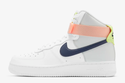 Nike Wmns Air Force 1 High White/Midnight Navy-Light Orange 334031-117 - Shop Now for a Timeless and Vibrant Sneaker!