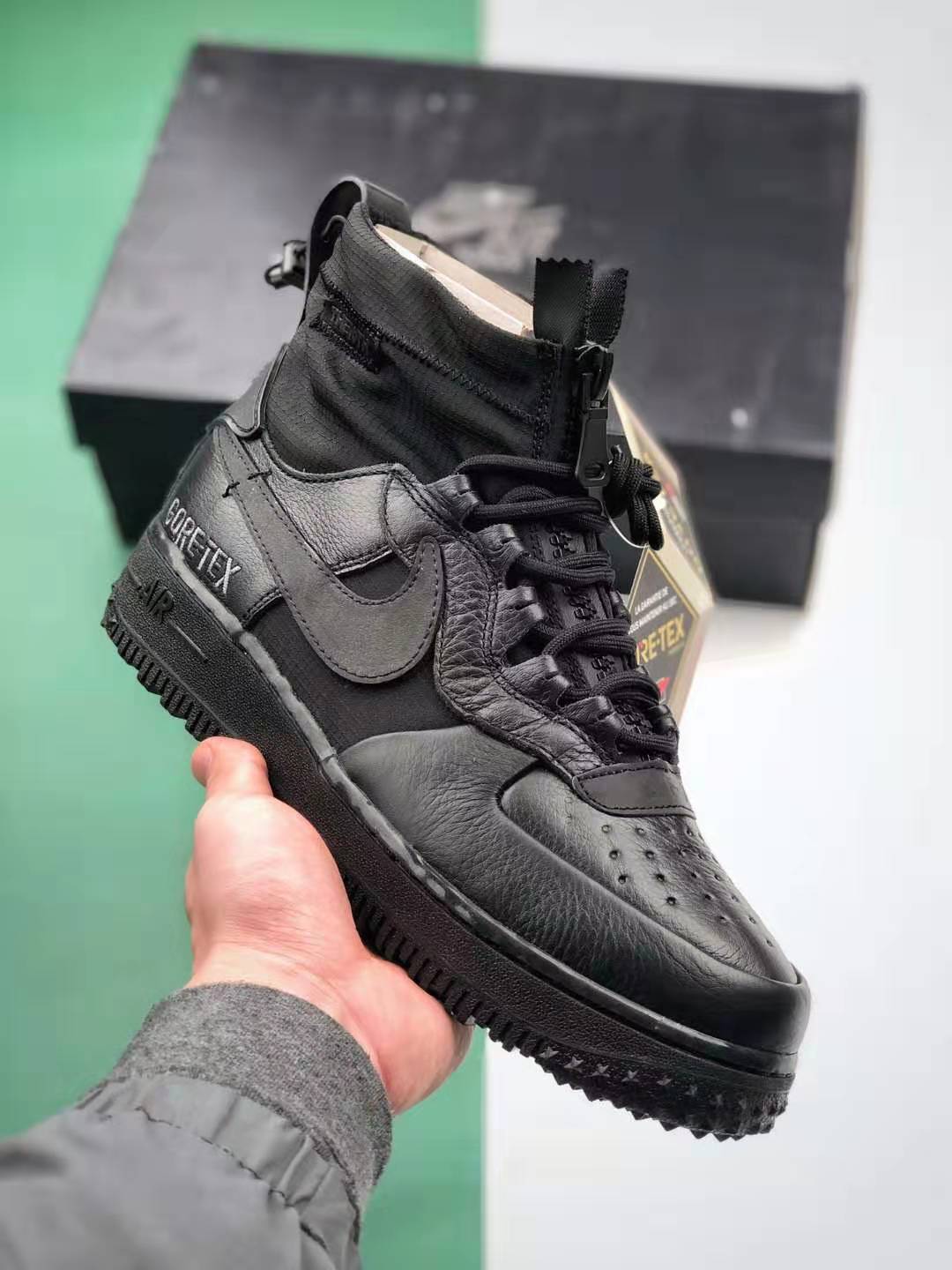 Nike Air Force 1 High Gore-Tex Triple Black CQ7211-003 - Stylish and Weatherproof Shoes for Any Occasion.