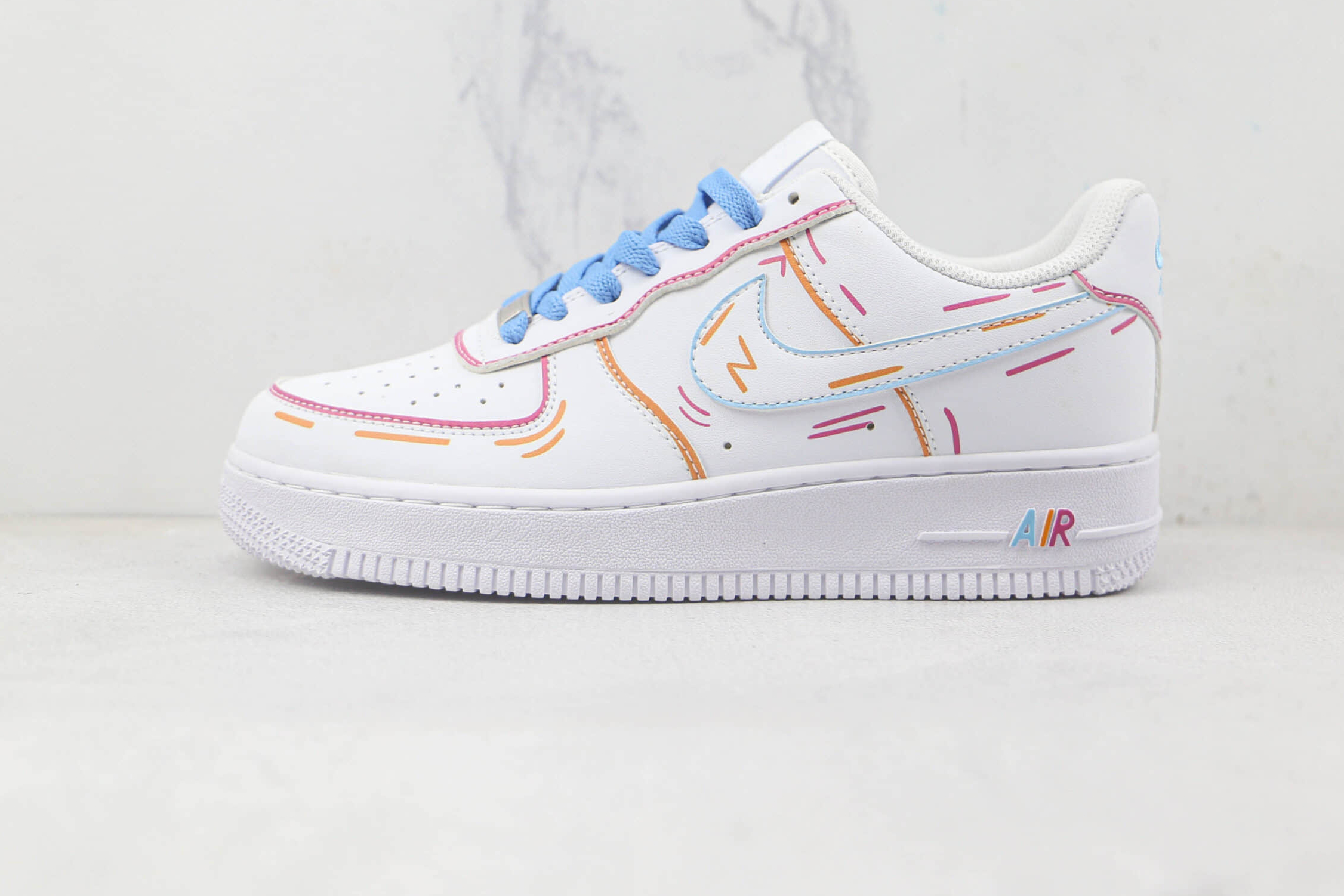 Nike AF1 Orange Blue Shoes: Classic Style with a Bold Twist