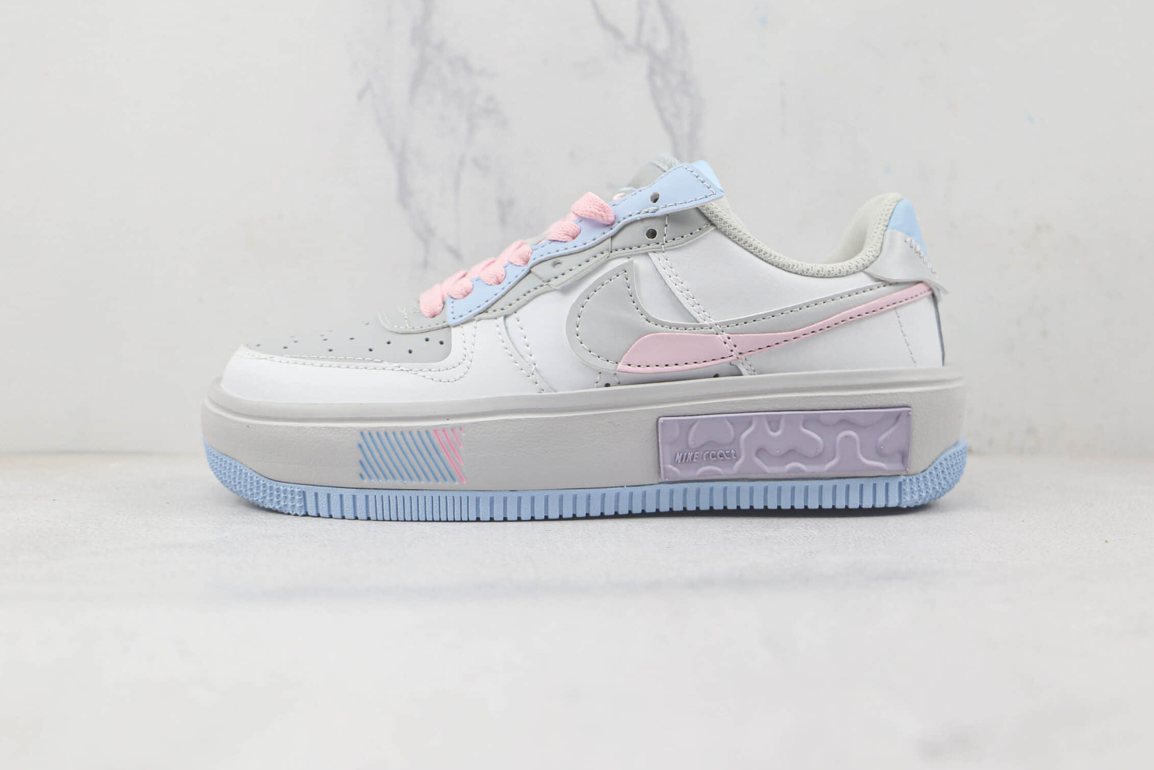 Nike Air Force 1 Fontanka Grey Pink Purple Blue CW6688-605: Stylish Sneakers with Vibrant Colors