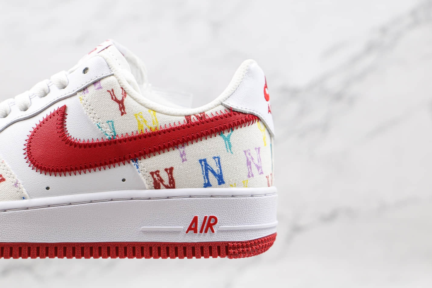 Nike Air Force 1 07 Low MLB White Red Multi-Color Sneaker - 315122-443