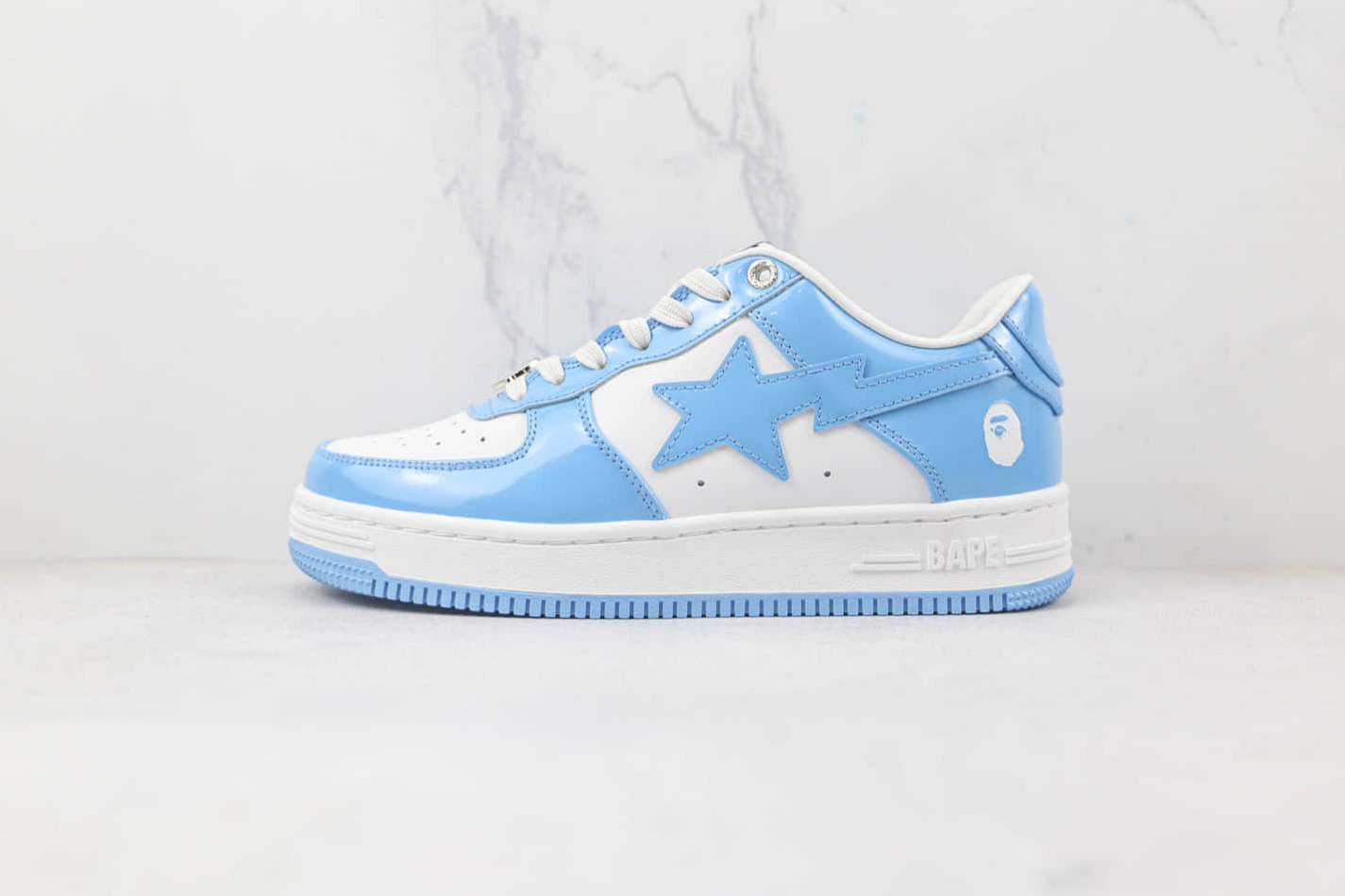 A Bathing Ape Sta Leather Low 'Blue White' 0ZXSH191001MH BLA
