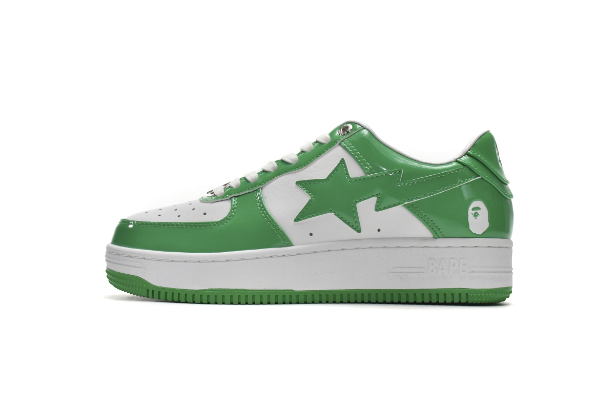 A Bathing Ape Bape Sta Low White Green 1H70-191-001 - Stylish and Iconic Sneakers