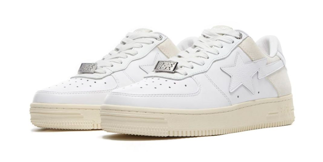 A Bathing Ape Bape Sta Low Suede Heel White 001FWG701042X WHT